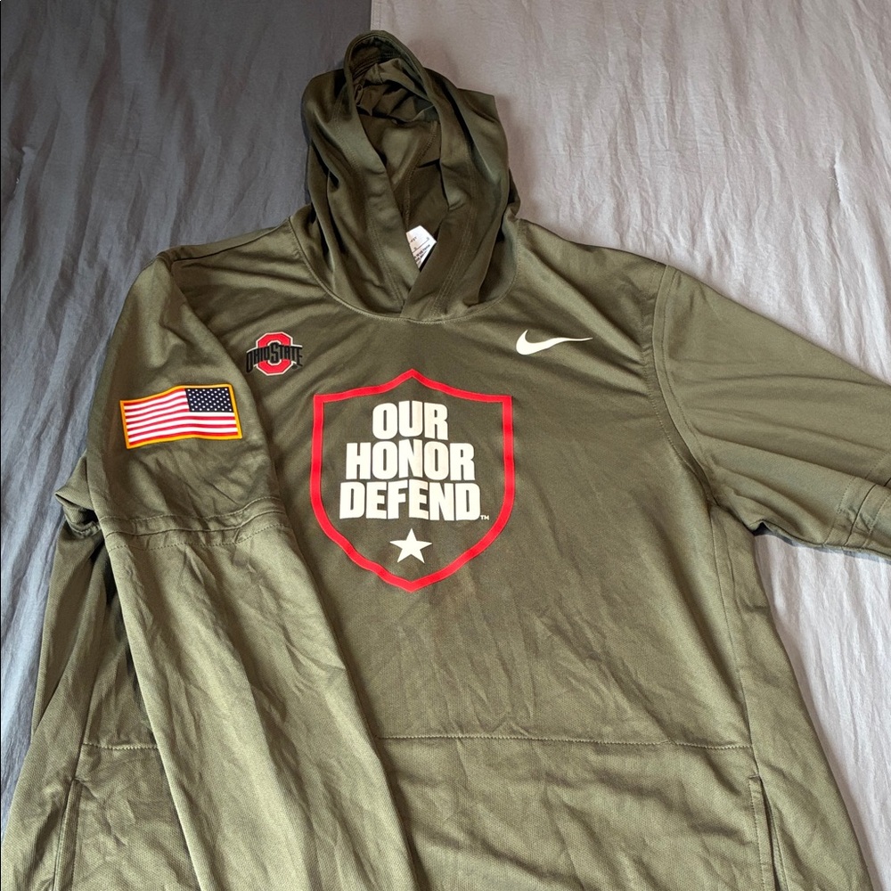 Nike Ohio State Military Olive Hoodie
